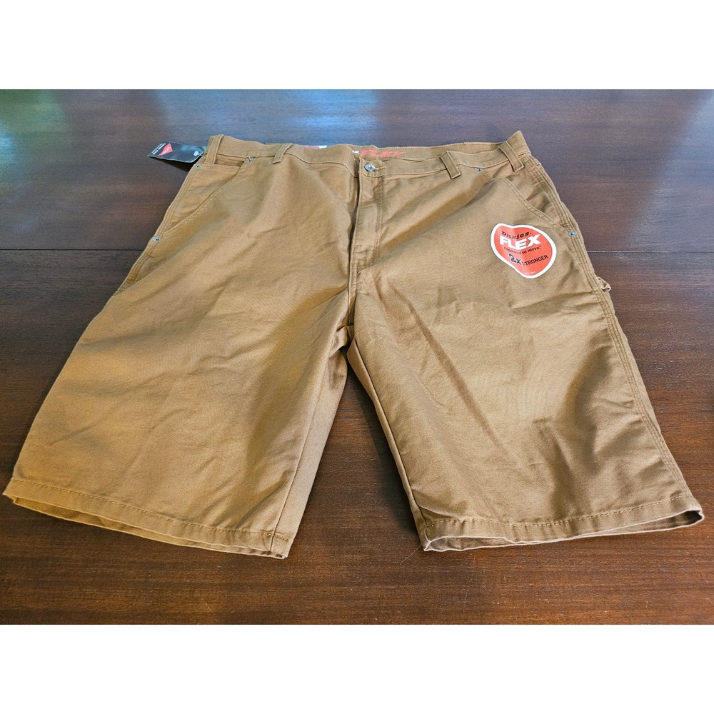 Dickies Carpenter Shorts Mens 42 Brown Flex Duck Canvas Utility Workwear 0UPMW8
